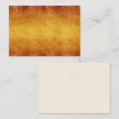 Carte De Visite Papier parcheminé terre d'ombre brûlé âgé par cru (Devant / Derrière)