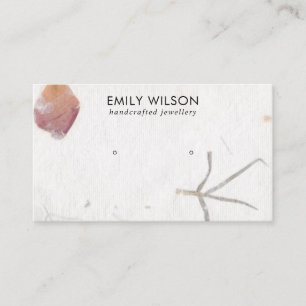 CARTE DE VISITE PAPIER PÂTISSERIE ROSE EN PÉTAL FAIT À LA MAIN ÉCR