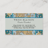 Carte De Visite papier peint bleu art nouveau cyclamen (Dos)