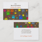 Carte De Visite Papier peint de patte (Devant / Derrière)