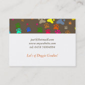 Carte De Visite Papier peint de patte (Dos)