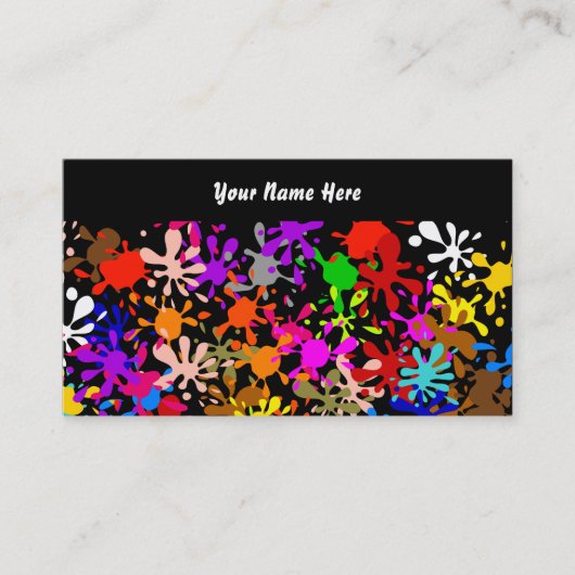 Carte De Visite Papier peint d'éclaboussure, votre nom ici (Devant)