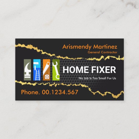 Carte De Visite Papier peint doré sur le maillage de fil (Devant)