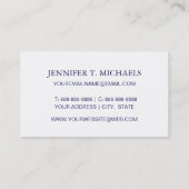 Carte De Visite Papier peint floral bleu de luxe de damassé (Dos)