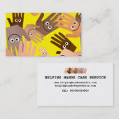 Carte De Visite Papier peint heureux de mains (Devant / Derrière)
