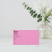 Carte De Visite Papier peint rose pour Monogramming (Debout devant)