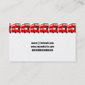 Carte De Visite Papier peint rouge de voyage d'autobus à (Dos)