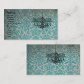 Carte De Visite Papier peint vintage et lustre (Devant / Derrière)