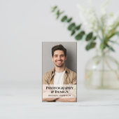 Carte De Visite Papier photo Kraft Code QR professionnel (Debout devant)