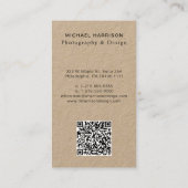 Carte De Visite Papier photo Kraft Code QR professionnel (Dos)