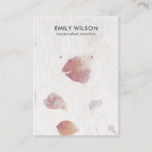 CARTE DE VISITE PAPIER PINK PETAL FAIT À LA MAIN PAPIER STUD EARRI (Devant)