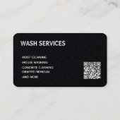 Carte De Visite Papier Premium QR Code de lavage sous pression (Dos)