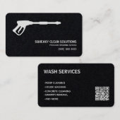 Carte De Visite Papier Premium QR Code de lavage sous pression (Devant / Derrière)