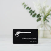 Carte De Visite Papier Premium QR Code de lavage sous pression (Debout devant)