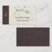 Carte De Visite Papier pressé naturel - crème et brun (Devant / Derrière)