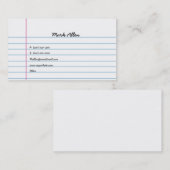 Carte De Visite Papier rayé (Devant / Derrière)