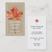 Carte De Visite Papier rustique Kraft Aquarelle Feuille de tournes (Devant / Derrière)