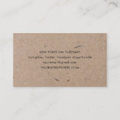 Carte De Visite Papier rustique minimaliste moderne (Dos)