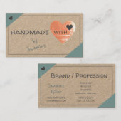 Carte De Visite Papier Rustique moderne Kraft Joli design (Devant / Derrière)