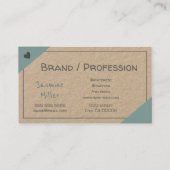 Carte De Visite Papier Rustique moderne Kraft Joli design (Dos)