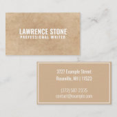 Carte De Visite "Papier texturé" personnalisé (américain) (Devant / Derrière)