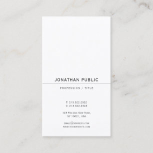 Carte De Visite Papier vertical de luxe élégant avec finition bril