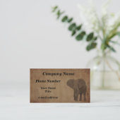 Carte De Visite Papier vieilli - Eléphant (Debout devant)