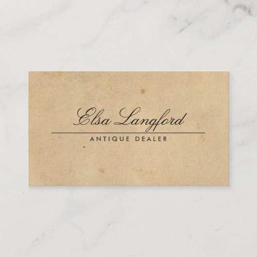 Carte de visite PAPIER VINTAGE ÉLÉGANT (Devant)