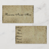 Carte De Visite Papier Vintage noir vieilli (Devant / Derrière)