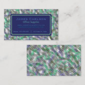 Carte De Visite Papiers bleus verts personnalisés (Devant / Derrière)