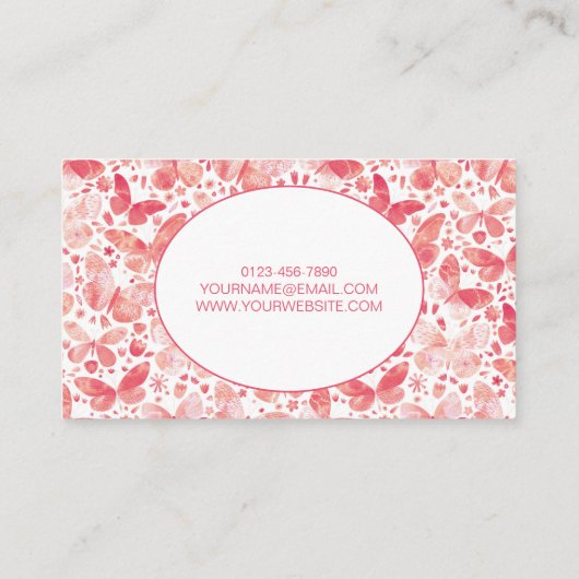 Carte de visite papillon (Dos)