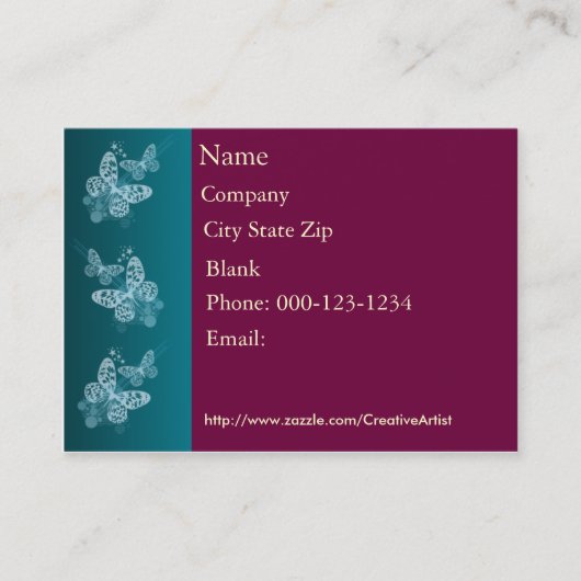 Carte de visite papillon (Devant)