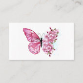 Carte De Visite Papillon à fleurs avec Sakura rose (Devant)