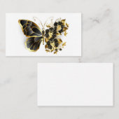 Carte De Visite Papillon à fleurs d'or avec orchidée noire (Devant / Derrière)