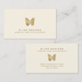 Carte De Visite Papillon à huile d'or Élégant Simple (Devant / Derrière)