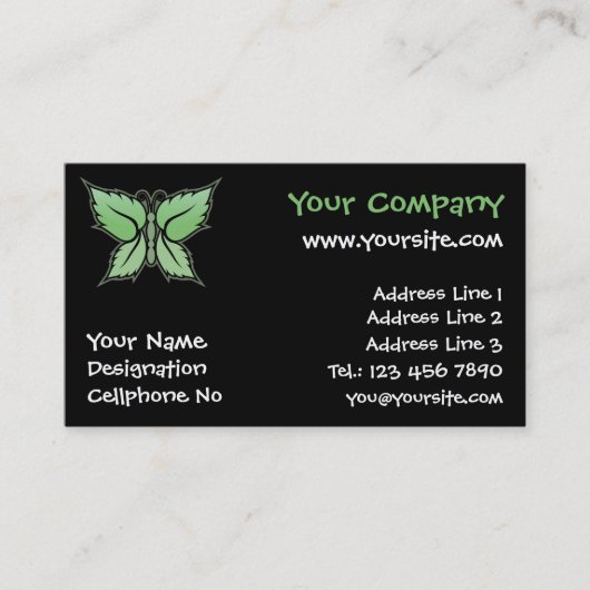 Carte De Visite Papillon à menthe (Devant)