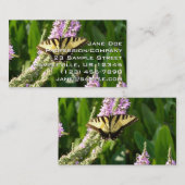 Carte De Visite Papillon à queue d'hirondelle sur des fleurs sauva (Devant / Derrière)