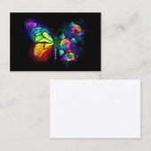 Carte De Visite Papillon arc-en-ciel (Devant / Derrière)