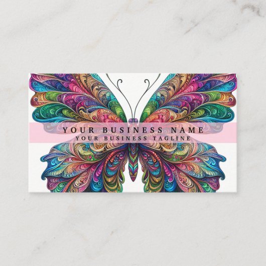 Carte De Visite Papillon arc-en-ciel (Devant)