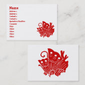 Carte De Visite Papillon asiatique Japonais Conception Kamon (Devant / Derrière)