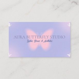 Carte De Visite Papillon Aura Lavande Pastel Lumineux