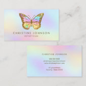 Carte De Visite papillon aux couleurs pastel (Devant / Derrière)