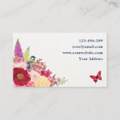 Carte De Visite Papillon aux fleurs (Dos)