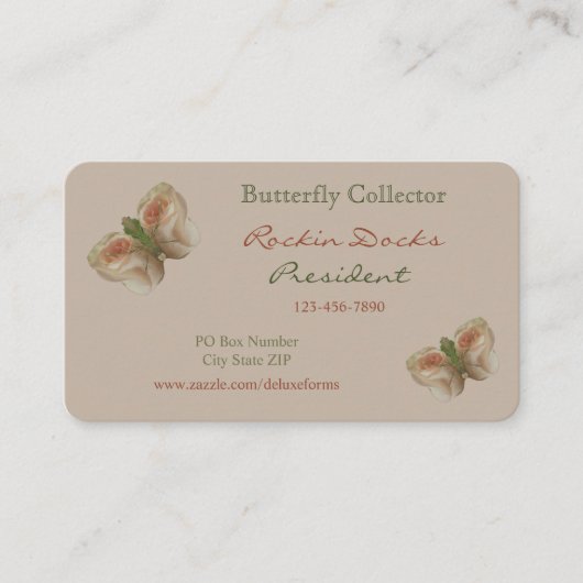 Carte De Visite Papillon blanc à eau (Devant)