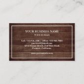 Carte De Visite Papillon blanc élégant en bois rustique (Dos)