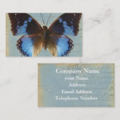 Carte De Visite Papillon bleu (Devant / Derrière)