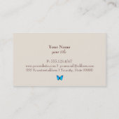 Carte de visite papillon bleu (Dos)