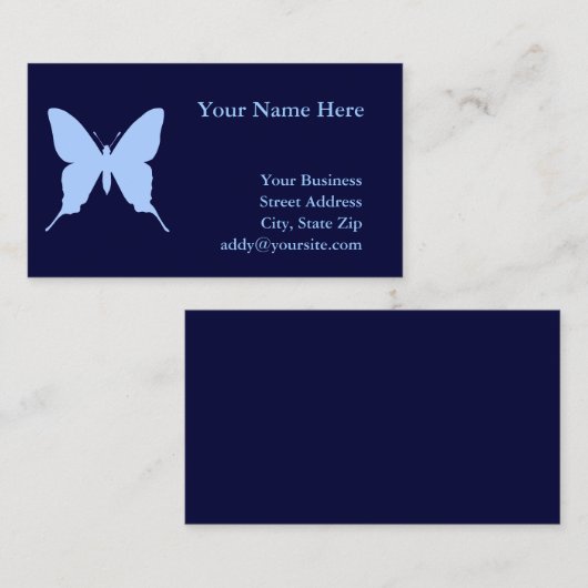 Carte De Visite Papillon bleu (Devant / Derrière)