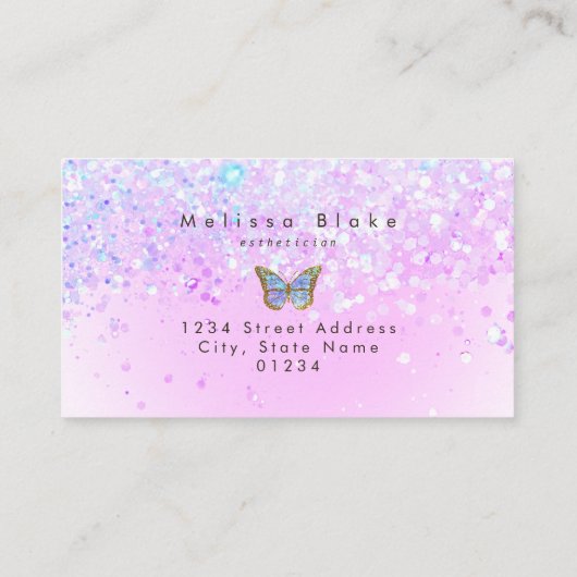 carte de visite papillon bleu (Dos)