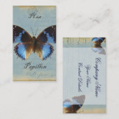 Carte De Visite Papillon bleu (Devant / Derrière)